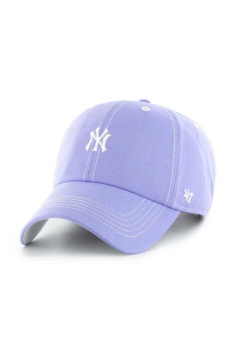 Хлопковая кепка 47 brand MLB New York Yankees цвет фиолетовый однотонная B-CSBCU17GWS-LV