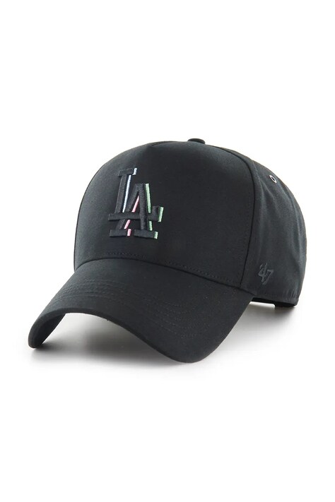 47 brand șapcă de baseball din bumbac MLB LA Dodgers culoarea negru, cu imprimeu, B-PRPDT12GWP-BK