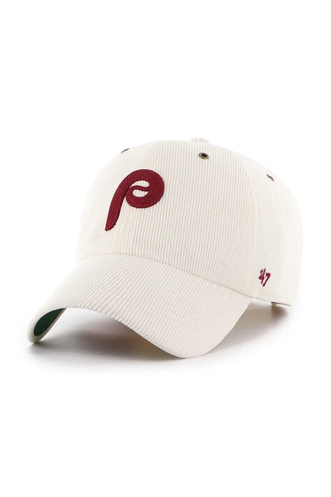 Šiltovka 47 brand MLB Philadelphia Phillies béžová farba, s nášivkou, B-TCDCU19IWS-SS
