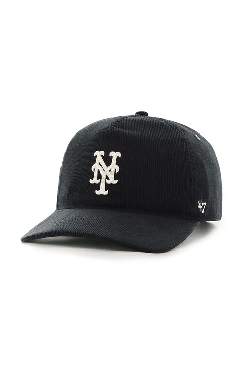 47 brand șapcă de baseball din bumbac MLB New York Mets culoarea negru, neted, B-TCDLC16IWP-BK