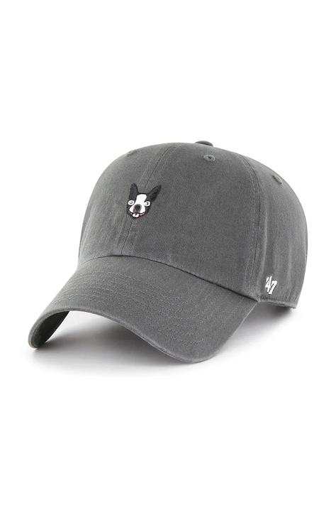 Bavlnená šiltovka 47 brand Dog Base Runner Icon šedá farba, jednofarebná, XX-BSRIC284GWS-CCB