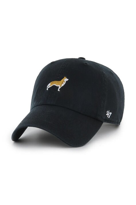 47 brand șapcă de baseball din bumbac Dog Base Runner Icon culoarea negru, uni, XX-BSRIC1411GWS-BKK