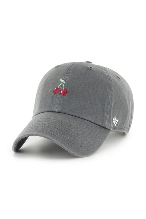 Bavlněná baseballová čepice 47 brand Fruit Base Runner Icon šedá barva, s aplikací, XX-BSRIC1411GWS-CCH