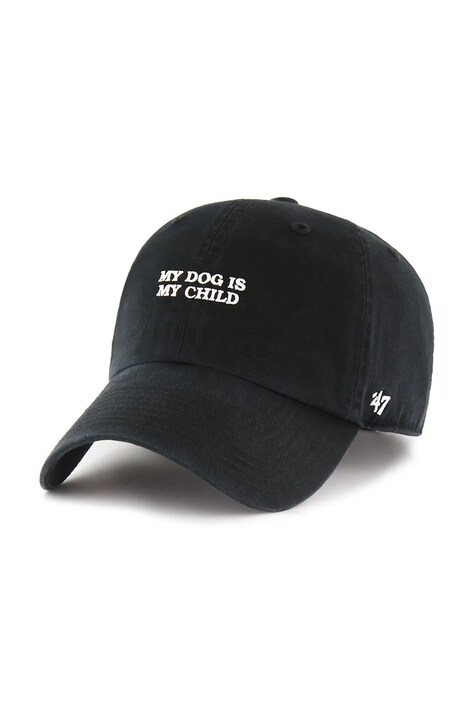 47 brand șapcă de baseball din bumbac Slogan Base Runner Icon culoarea negru, uni, XX-BSRIC1411GWS-BKC