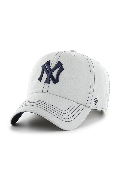 Šiltovka 47 brand MLB New York Yankees šedá farba, s nášivkou, BCPTN-CONCU17GWS-GY15
