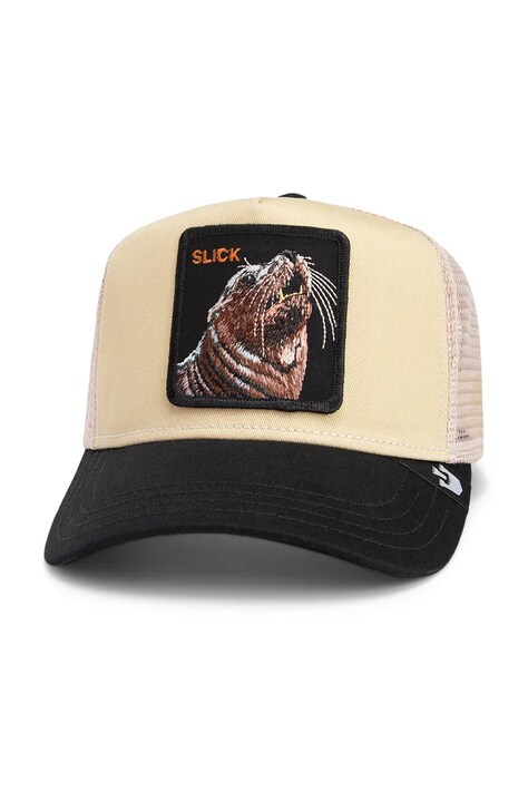 Шапка с козирка Goorin Bros The Slick Seal в бежово с апликация 101-1947