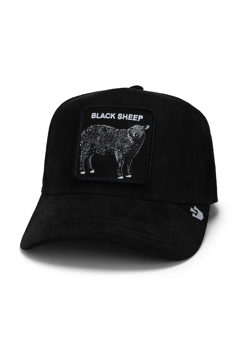 Goorin Bros czapka z daszkiem The Suede Sheep kolor czarny z aplikacją 101-1746