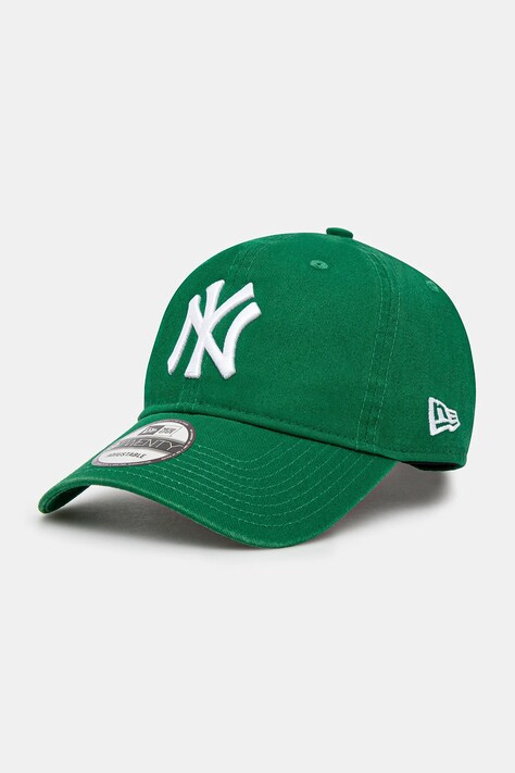 New Era șapcă de baseball din bumbac culoarea verde, neted, 60235267