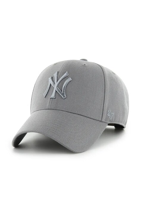47 brand czapka z daszkiem z dodatkiem wełny MLB New York Yankees kolor szary B-MVPSP17WBP-DYC
