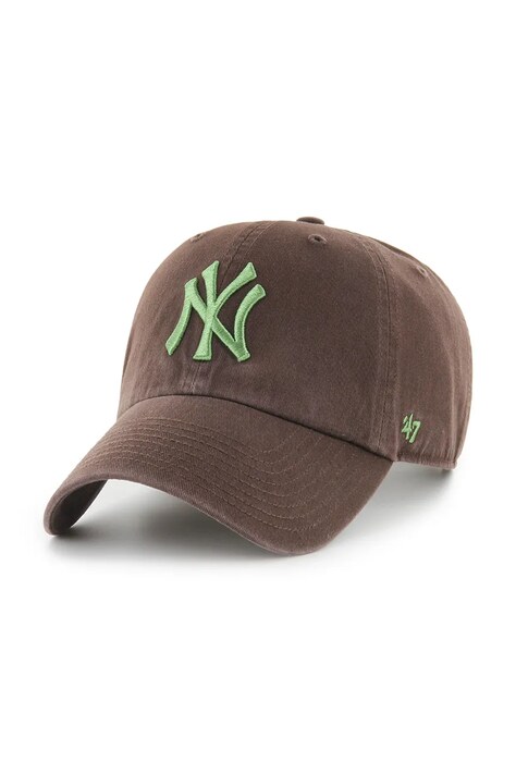 47 brand czapka z daszkiem bawełniana MLB New York Yankees kolor brązowy B-NLRGW17GWS-BWI