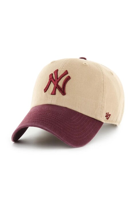 47 brand czapka z daszkiem bawełniana MLB New York Yankees kolor zielony B-NLTRG17GWS-KHA