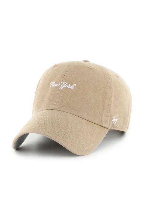 47 brand czapka z daszkiem bawełniana MLB New York Yankees kolor zielony B-BSRNS17GWS-KH