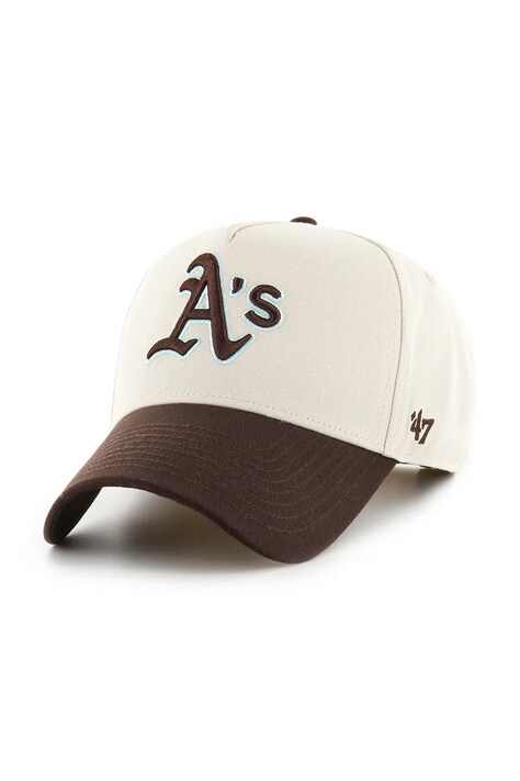47 brand czapka z daszkiem bawełniana MLB Athletics Sure Shot kolor beżowy BCPTN-MDTTC18GWP-BN08
