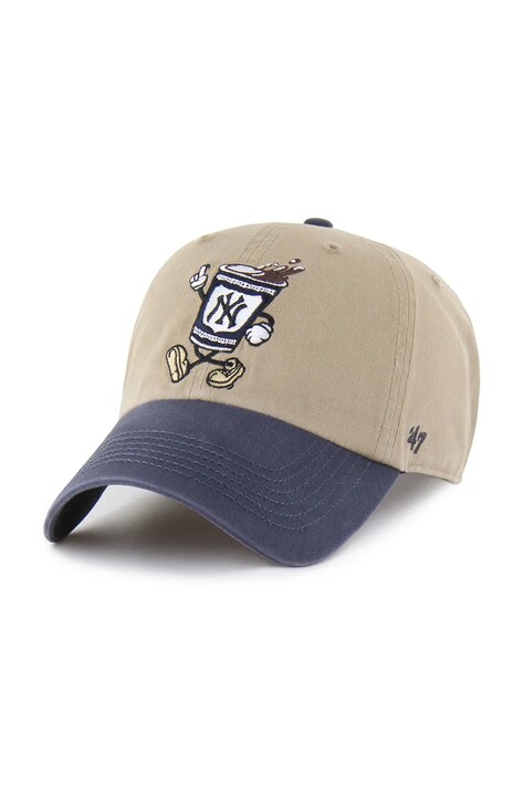 47 brand czapka z daszkiem bawełniana MLB New York Yankees kolor zielony B-CARCU17GWS-KH