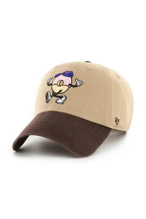 47 brand czapka z daszkiem bawełniana MLB New York Mets kolor zielony B-CARCU16GWS-KH