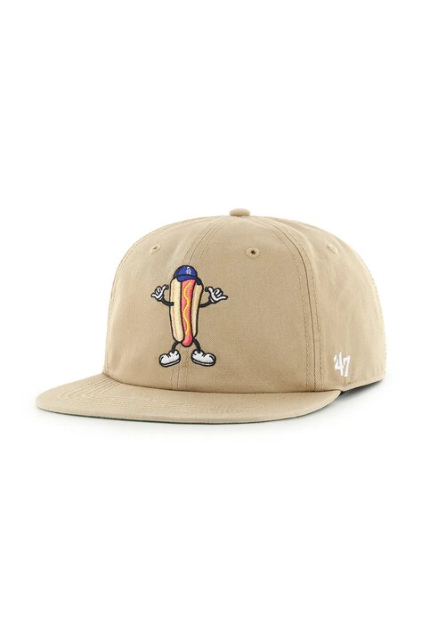 47 brand czapka z daszkiem bawełniana MLB Los Angeles Dodgers kolor zielony B-CARRL12GWP-KH