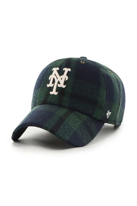 47 brand czapka z daszkiem z domieszką wełny MLB New York Mets kolor granatowy B-SCLBY16YOS-NY