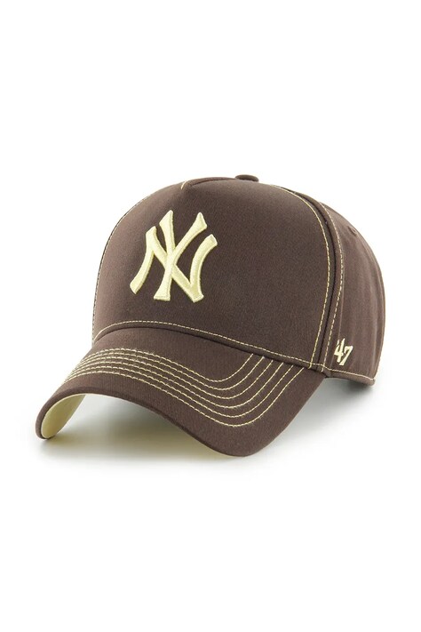 47 brand czapka z daszkiem bawełniana MLB New York Yankees kolor brązowy B-CONDT17GWS-BW