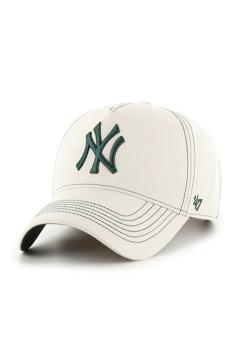 47 brand czapka z daszkiem bawełniana MLB New York Yankees kolor beżowy B-CONDT17GWS-BN