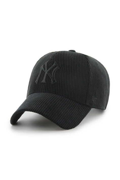 47 brand czapka z daszkiem bawełniana MLB New York Yankees kolor czarny B-THCKM17EWS-BKA