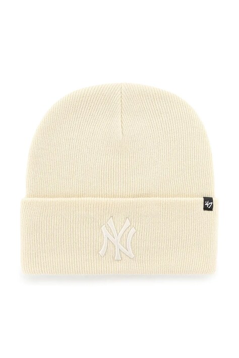 47 brand Σκούφος beanie MLB New York Yankees μπεζ B-HYMKR17ACE-NTO
