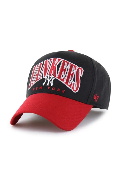 47 brand czapka z daszkiem z dodatkiem wełny MLB New York Yankees kolor czarny B-DRIBL17WBP-BK