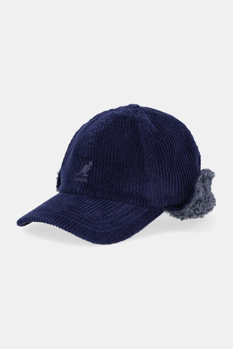 Kangol czapka z daszkiem bawełniana EARFLAP kolor granatowy K5470.HI501
