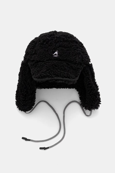 Kangol czapka FAUX SHEARLING UTILITY FLAP kolor czarny K5356.BK001