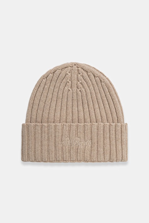 Шерстяная шапка MC2 Saint Barth цвет бежевый