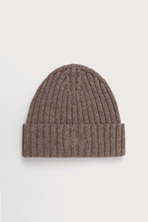 MC2 Saint Barth Czapka beanie wełniana brązowa WENG027