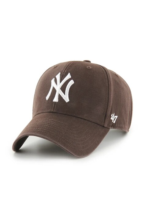 47 brand czapka z daszkiem bawełniana MLB New York Yankees kolor brązowy B-GWMVP17GWS-BWB