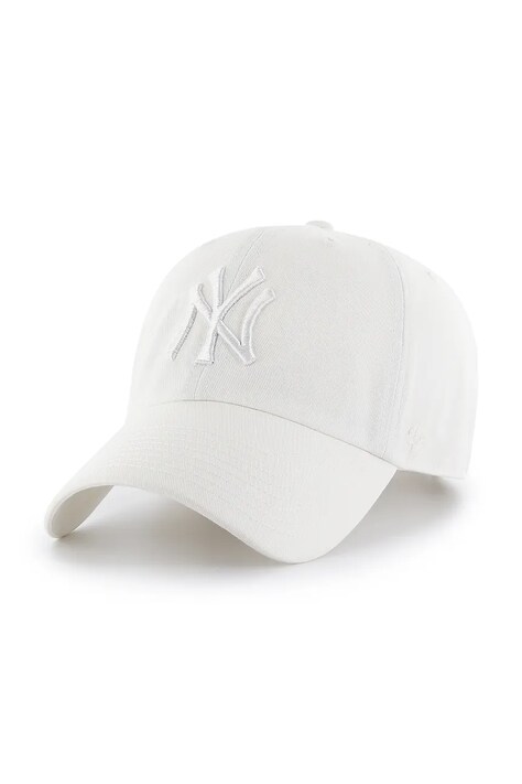 47 brand czapka z daszkiem bawełniana MLB New York Yankees kolor biały B-RGW17GWS-WHF