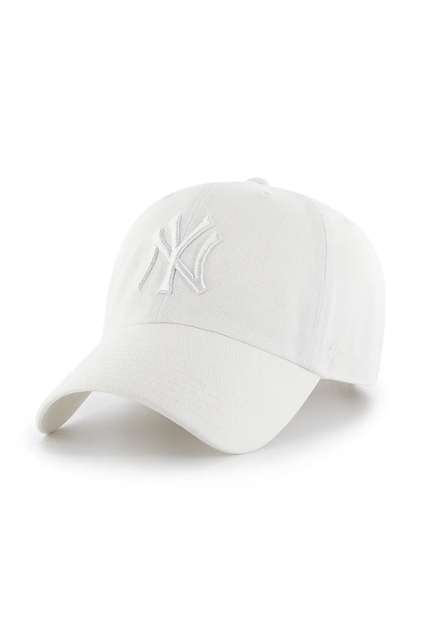 47 brand czapka z daszkiem bawełniana MLB New York Yankees kolor biały B-RGW17GWS-WHF