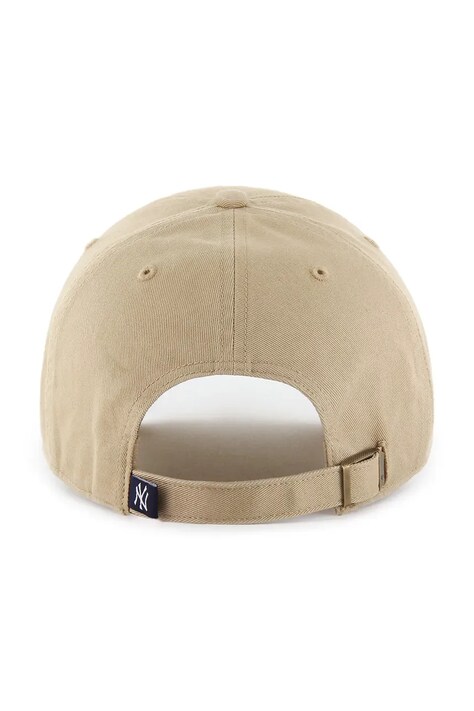 47 brand czapka z daszkiem bawełniana MLB New York Yankees kolor beżowy B-RGW17GWS-KHA