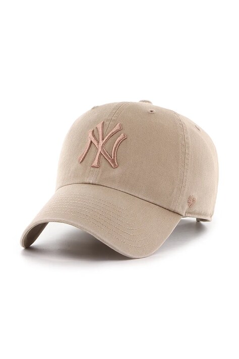 47 brand czapka z daszkiem bawełniana MLB New York Yankees kolor brązowy B-NLRGW17GWS-V1