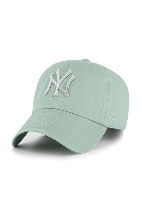 47 brand czapka z daszkiem bawełniana MLB New York Yankees kolor zielony B-NLRGW17GWS-K2A