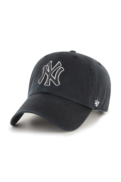 47 brand czapka z daszkiem bawełniana MLB New York Yankees kolor czarny B-NLRGW17GWS-BKA