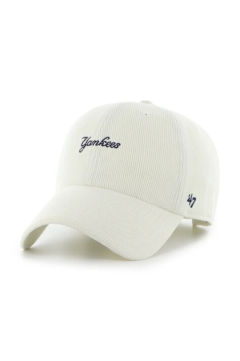 47 brand czapka z daszkiem bawełniana MLB New York Yankees kolor beżowy B-MNSCD17IWS-SS