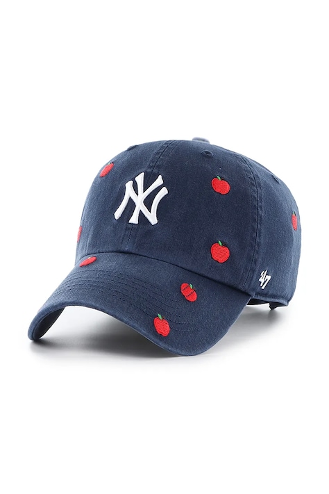 47 brand czapka z daszkiem bawełniana MLB New York Yankees kolor granatowy B-SCTRC17GWS-NY