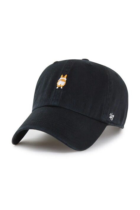 47 brand czapka z daszkiem bawełniana Dog Base Runner Icon kolor czarny XXD-BSRIC13GWS-BK
