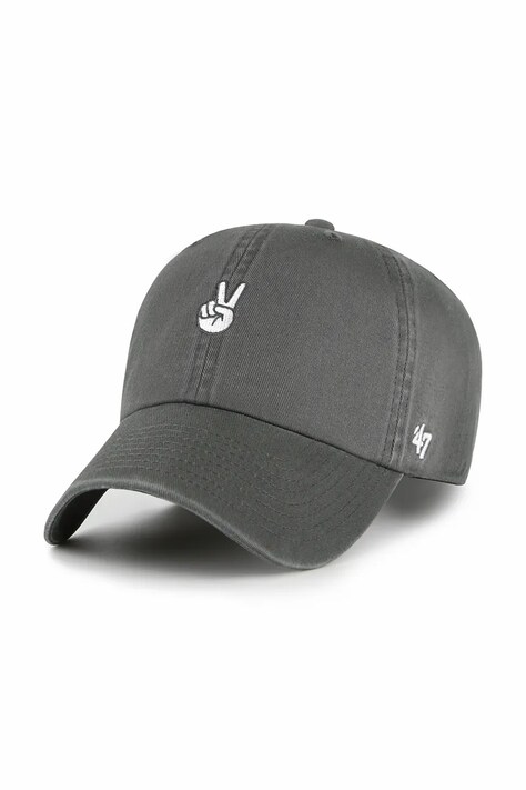 47 brand czapka z daszkiem bawełniana Peace Base Runner Icon kolor szary XX-BSRIC1411GWS-CCI