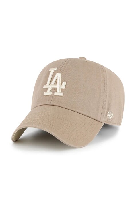 47 brand czapka z daszkiem bawełniana MLB Los Angeles Dodgers kolor brązowy B-BLPRK12GWS-V1