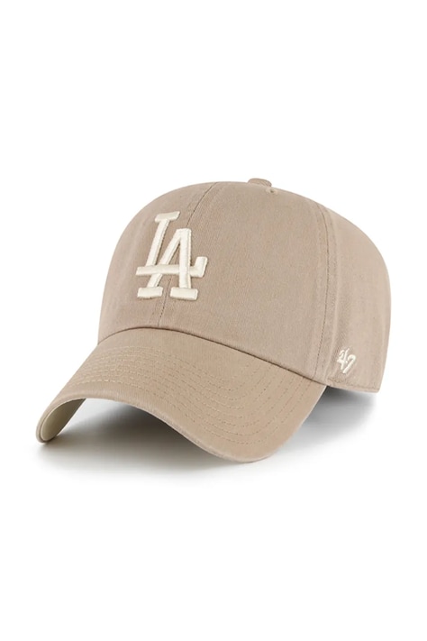 47 brand czapka z daszkiem bawełniana MLB Los Angeles Dodgers kolor brązowy B-BLPRK12GWS-V1