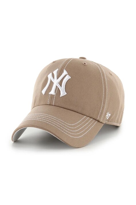 47 brand czapka z daszkiem bawełniana MLB New York Yankees kolor brązowy B-CONCU17GWS-V1