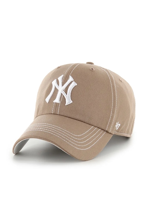 47 brand czapka z daszkiem bawełniana MLB New York Yankees kolor brązowy B-CONCU17GWS-V1
