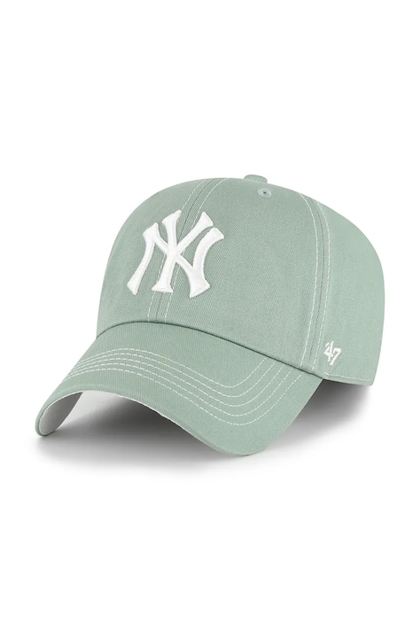 47 brand czapka z daszkiem bawełniana MLB New York Yankees kolor zielony B-CONCU17GWS-K2
