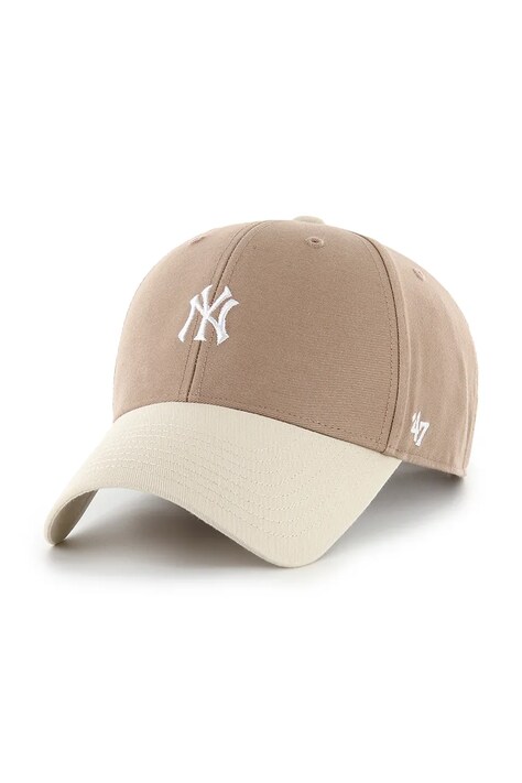 47 brand czapka z daszkiem bawełniana MLB New York Yankees kolor brązowy B-BSTGM17GWS-V1