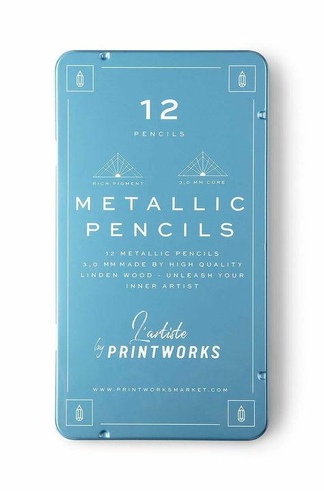 Комплект моливи в калъф Printworks Metallic 12 броя