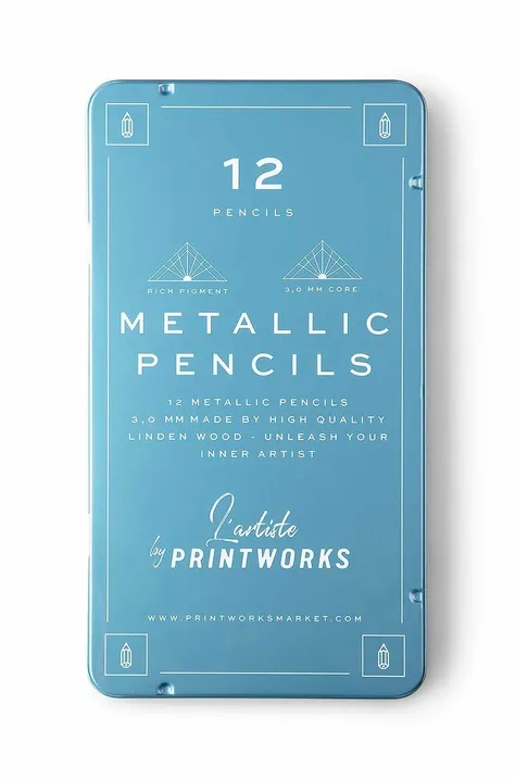 Комплект карандашей в чехле Printworks Metallic 12-pack