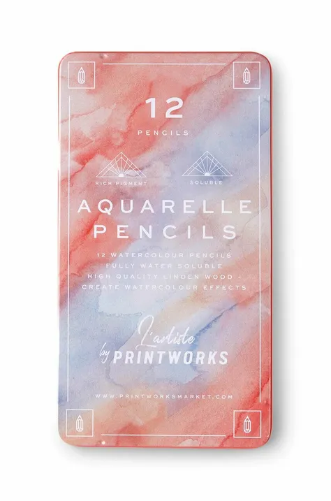 Комплект карандашей в чехле Printworks Aquarelle (12-pack)